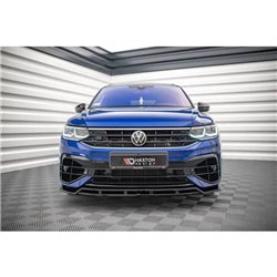 Maxton - Lame Du Pare-Chocs Avant V.1 Volkswagen Tiguan R / R-Line Mk2 Facelift Noir Brillant