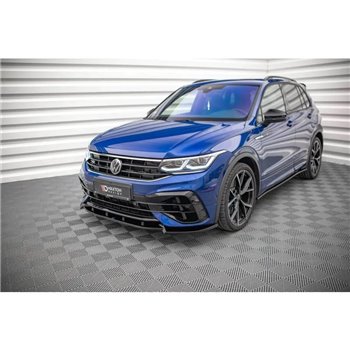 Maxton - Lame Du Pare-Chocs Avant V.2 Volkswagen Tiguan R / R-Line Mk2 Facelift Noir Brillant