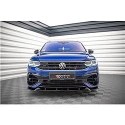Maxton - Lame Du Pare-Chocs Avant V.2 Volkswagen Tiguan R / R-Line Mk2 Facelift Noir Brillant