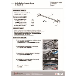 Barre anti-rapprochement avant supérieure Mitsubishi Lancer, Mirage