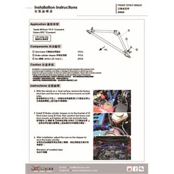 Barre anti-rapprochement avant supérieure Scion FR-S, Subaru BRZ, Toyota 86