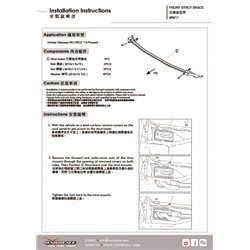 Barre anti-rapprochement avant Honda Odyssey JDM