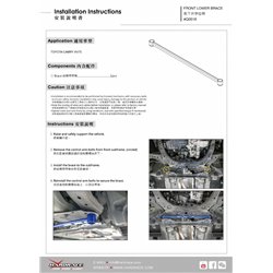 Renfort inférieur avant Toyota Camry
