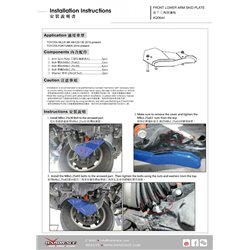Plaques de protection de triangles inférieurs avant Toyota Fortuner, Hilux