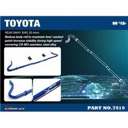 Barre stabilisatrice arrière Scion FR-S, Subaru BRZ, Toyota 86