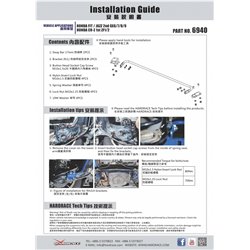 Barre stabilisatrice arrière additionnelle Honda CR-Z, Fit