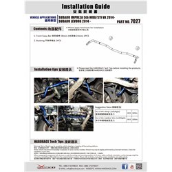 Barre stabilisatrice avant Subaru WRX