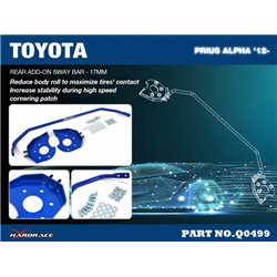 Barre stabilisatrice additionnelle arrière Toyota Prius alpha