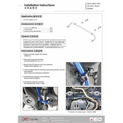 Barre stabilisatrice arrière 28 mm Toyota Camry