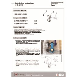 Biellette de barre stabilisatrice arrière Honda Civic, CR-V