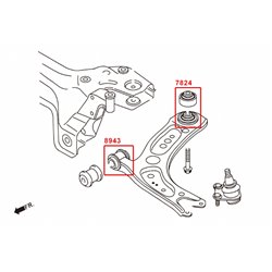 Silentbloc avant de bras inférieur avant Audi, Skoda, Volkswagen