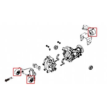 Silentbloc de support avant/arrière de différentiel avant Daihatsu Terios