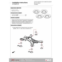 Insert anti-vibration de berceau arrière Lexus RX, Toyota Sienna