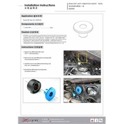 Insert anti-vibration arrière de différentiel arrière Toyota Yaris / Vitz