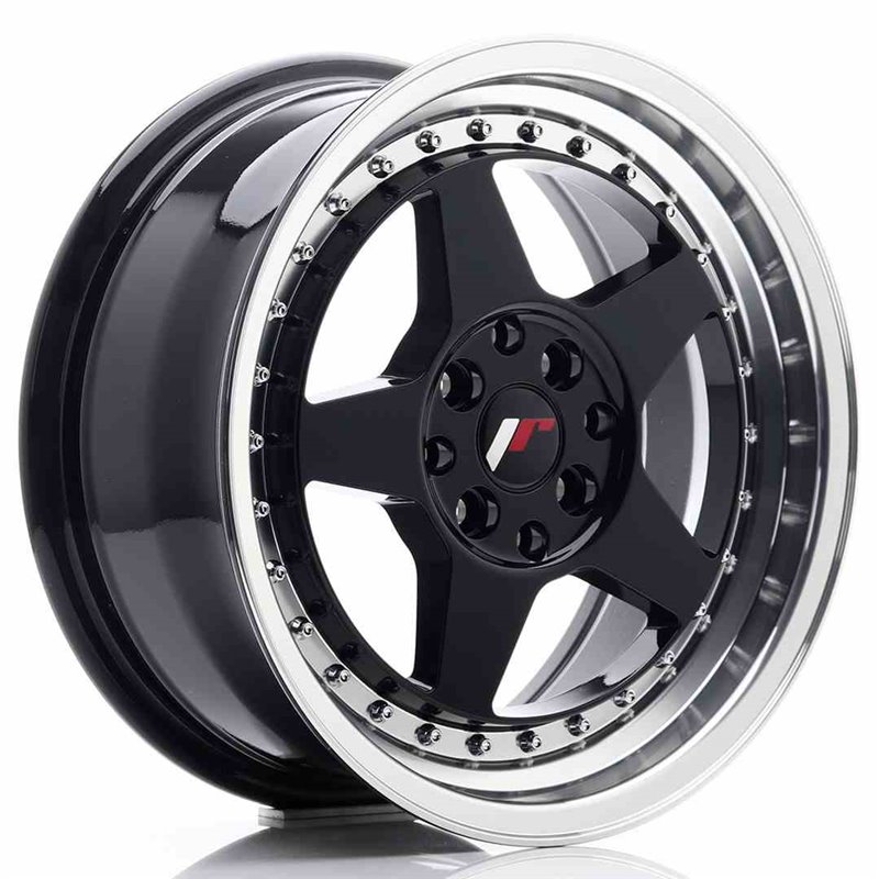 JR Wheels JR6 16x7 ET35 4x100/114 Glossy Black w/Machined Lip JR Wheels JR6 16x7 ET35 4x100/114 Glossy Black w/Machined Lip