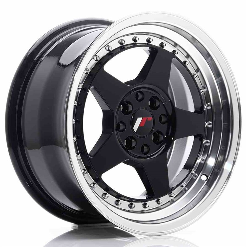 JR Wheels JR6 16x8 ET30 4x100/114 Glossy Black w/Machined Lip JR Wheels JR6 16x8 ET30 4x100/114 Glossy Black w/Machined Lip