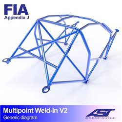 Arceau de Sécurité HONDA Civic (EG/EH) 3-portes Compacte Multipoints arceau à souder V2