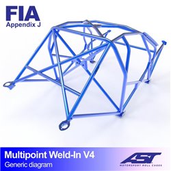 Arceau de Sécurité HONDA Civic (EP) 3-portes Compacte Multipoints arceau à souder V4