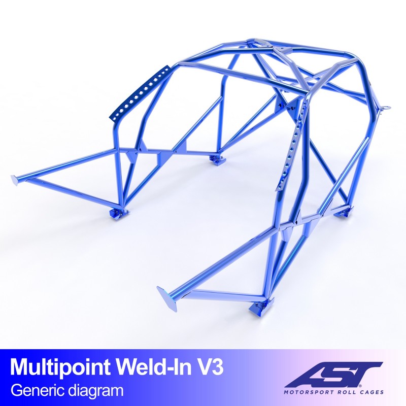 Arceau de Sécurité MINI Classic 2-portes Compacte Multipoints arceau à souder V3