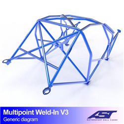 Arceau de Sécurité MINI Classic 2-portes Compacte Multipoints arceau à souder V3