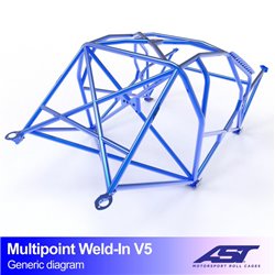 Arceau de Sécurité MINI Classic 2-portes Compacte Multipoints arceau à souder V5