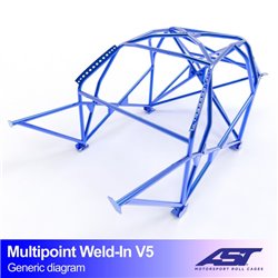 Arceau de Sécurité NISSAN Silvia (S14) 2-portes Coupe Multipoints arceau à souder V5