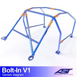 Arceau de Sécurité PEUGEOT 206 (Phase 1/2) 3-portes Compacte arceau boulonné V1