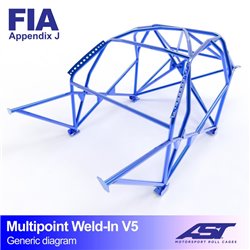 Arceau de Sécurité RENAULT Clio (Phase 3) 3-portes Compacte Multipoints arceau à souder V5