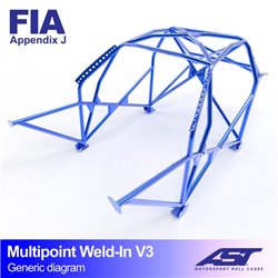 Arceau de Sécurité VW Golf (Mk4) 3-portes Compacte Traction Multipoints arceau à souder V3