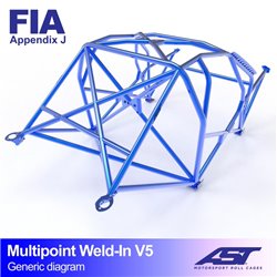 Arceau de Sécurité VW Golf (Mk4) 3-portes Compacte Traction Multipoints arceau à souder V5