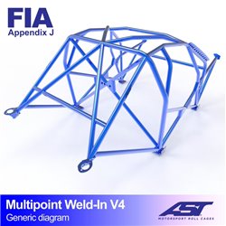 Arceau de Sécurité VW Polo (6R) 3-portes Compacte Multipoints arceau à souder V4