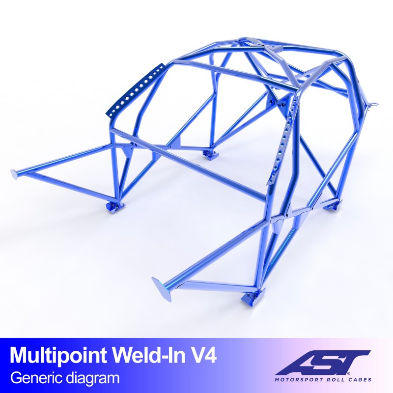 Arceau de Sécurité VW Scirocco (Mk3) 3-portes Compacte Multipoints arceau à souder V4