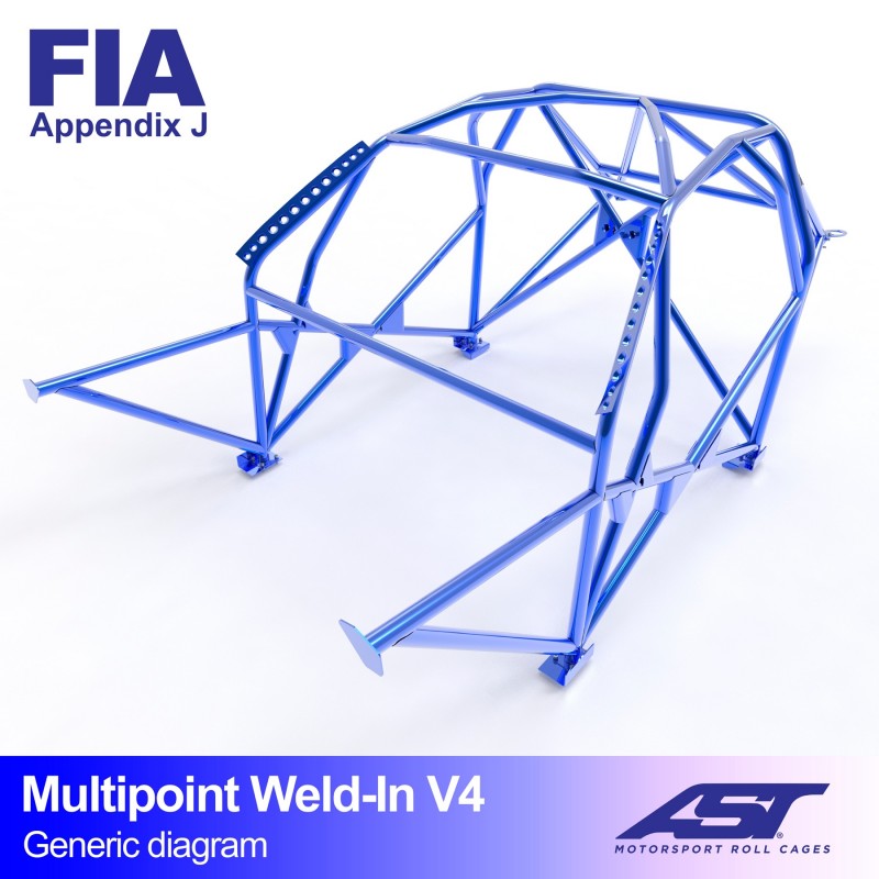 Arceau de Sécurité SUBARU Impreza (GC8) 2-portes Coupe 4WD Multipoints arceau à souder V4