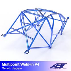 Arceau de Sécurité VW Golf (Mk4) 3-portes Compacte 4Motion Multipoints arceau à souder V4