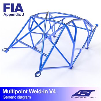 ARCEAU DE SÉCURITÉ ABARTH 500 (312) 3-portes Compacte Multipoints arceau à souder V4