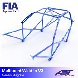 Arceau de Sécurité MITSUBISHI Lancer EVO II 4-portes Berline Multipoints arceau à souder V2