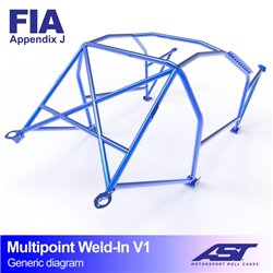 Arceau de Sécurité VW Golf (Mk2) 5-portes Compacte Multipoints arceau à souder V1