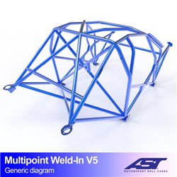 Arceau de Sécurité VOLKSWAGEN Golf (Mk5) 3-portes Compacte Traction Multipoints arceau à souder V5
